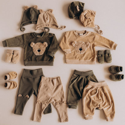 Maglioncino ricamato Teddy in cotone biologico