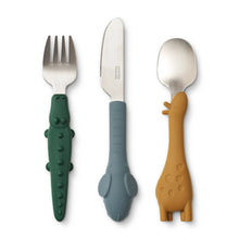Set posate in acciaio Tove - Impugnatura comoda in silicone