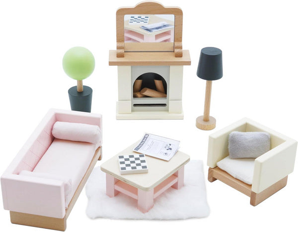Set Arredo Salotto Daisylane in Legno per Casa delle Bambole