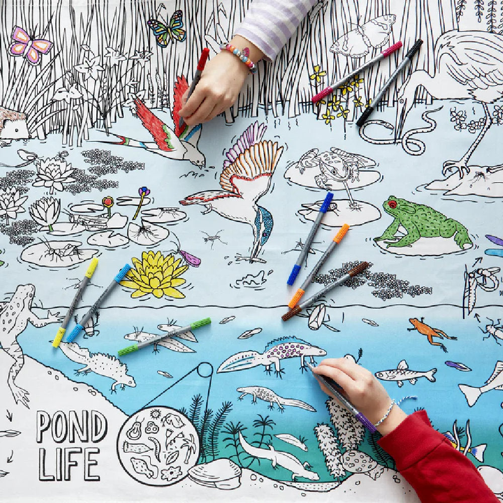 Tovaglia con 10 pennarelli - Pulisci e ricomincia