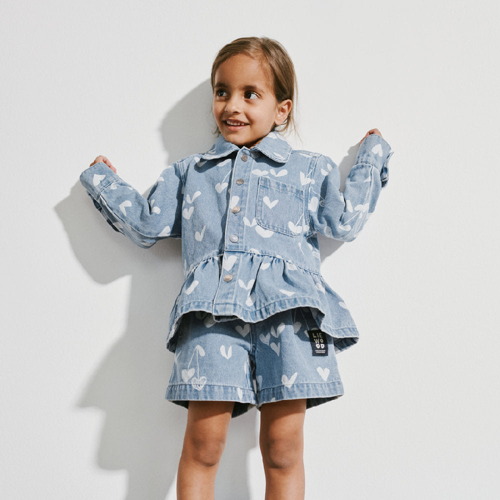 Shorts in denim di morbido cotone con vita regolabile Borrisa