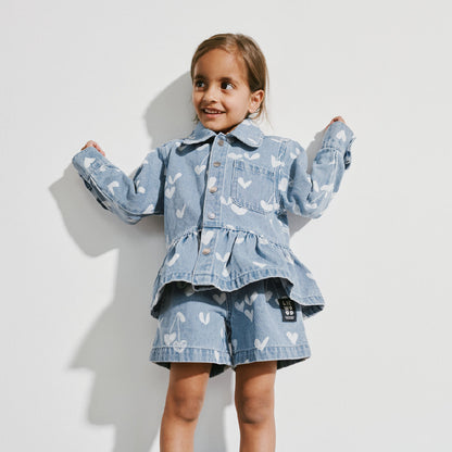 Shorts in denim di morbido cotone con vita regolabile Borrisa