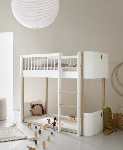 Lettino a soppalco basso in Legno di Betulla - Wood Mini+ Low Loft Bed