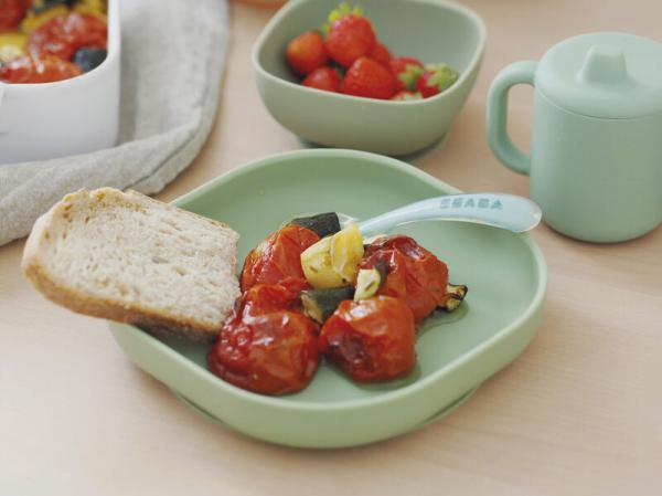 Piatto piano in silicone con ventosa