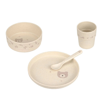 Set piatti 4 pezzi - Ciotola, piatto,bicchiere e cucchiaio