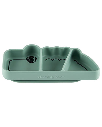 Piatto a scomparti anti-scivolo stick&stay croco