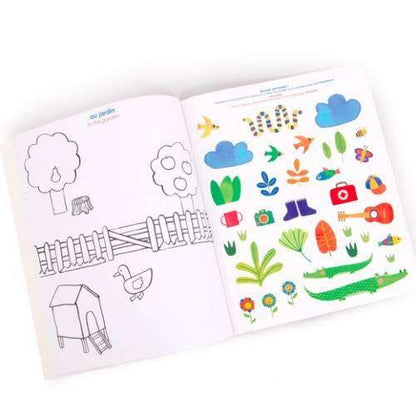 Libro da Colorare I Primi Passi - Moulin Roty - Les Popipop - Album con 125 Stickers