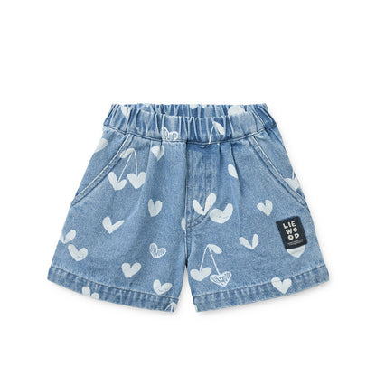 Shorts in denim di morbido cotone con vita regolabile Borrisa