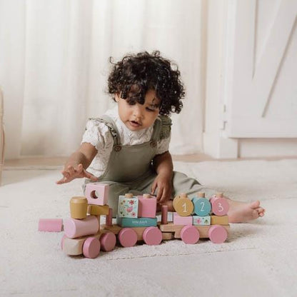 Treno Impilabile in Legno 'Fairy Garden' con Numeri Little Dutch (12+ Mesi)