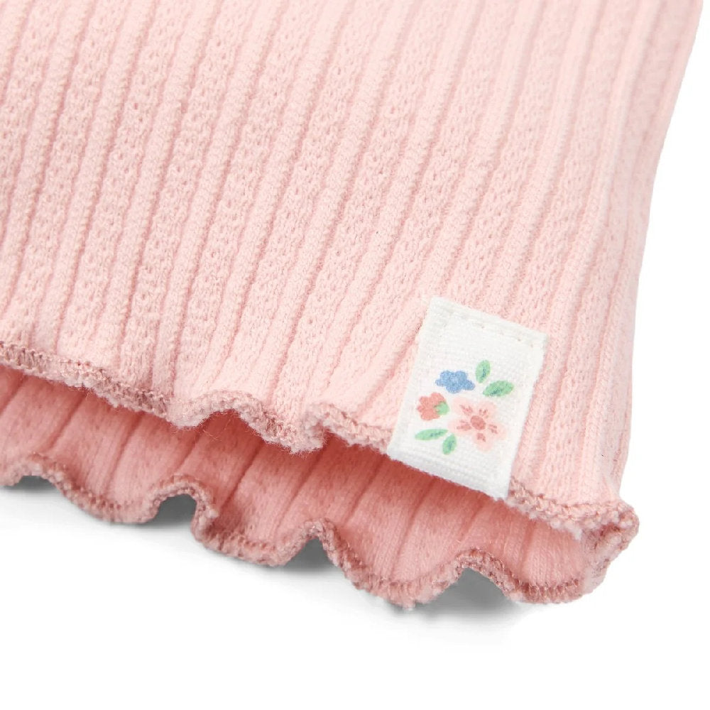Pantaloni a Zampa Bambina in Cotone Biologico a Costine - Fairy Pink