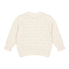 Cardigan in Maglia di Cotone Biologico - Color Crema con Volant