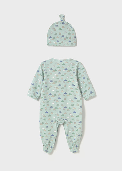 Pagliaccetto lungo neonato con cappello
