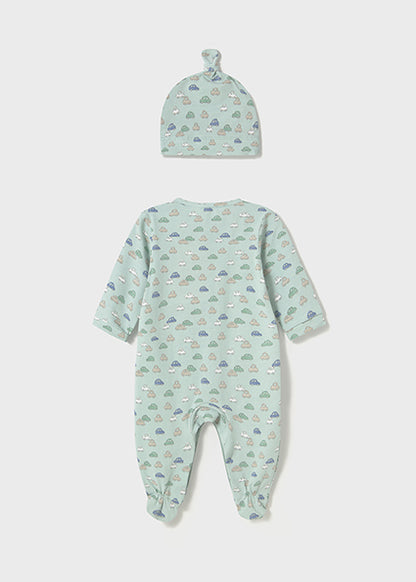 Pagliaccetto lungo neonato con cappello