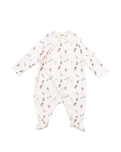 Tutina Neonato a Incrocio Kimono in Cotone Biologico Interlock
