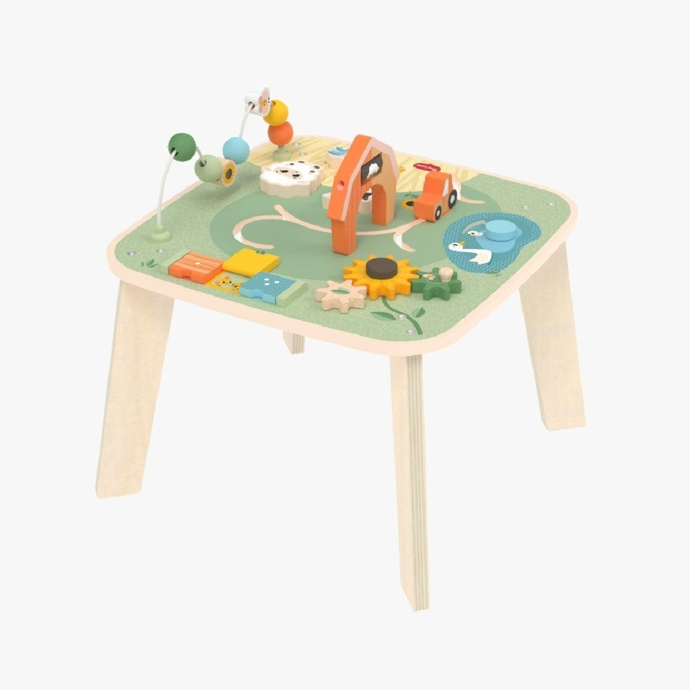 Tavolo Attività in Legno 'Wooden Activity Table - Avventura nella Fattoria'