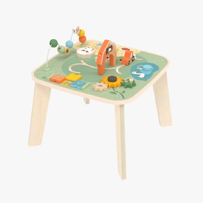 Tavolo Attività in Legno 'Wooden Activity Table - Avventura nella Fattoria'