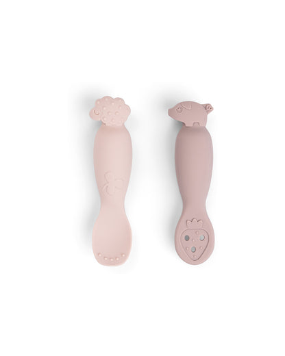 Set 2 cucchiai da apprendimento in silicone - tiny farm