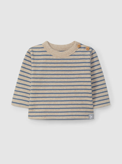 Maglia a maniche lunghe con stampa a righe - Jersey di cotone