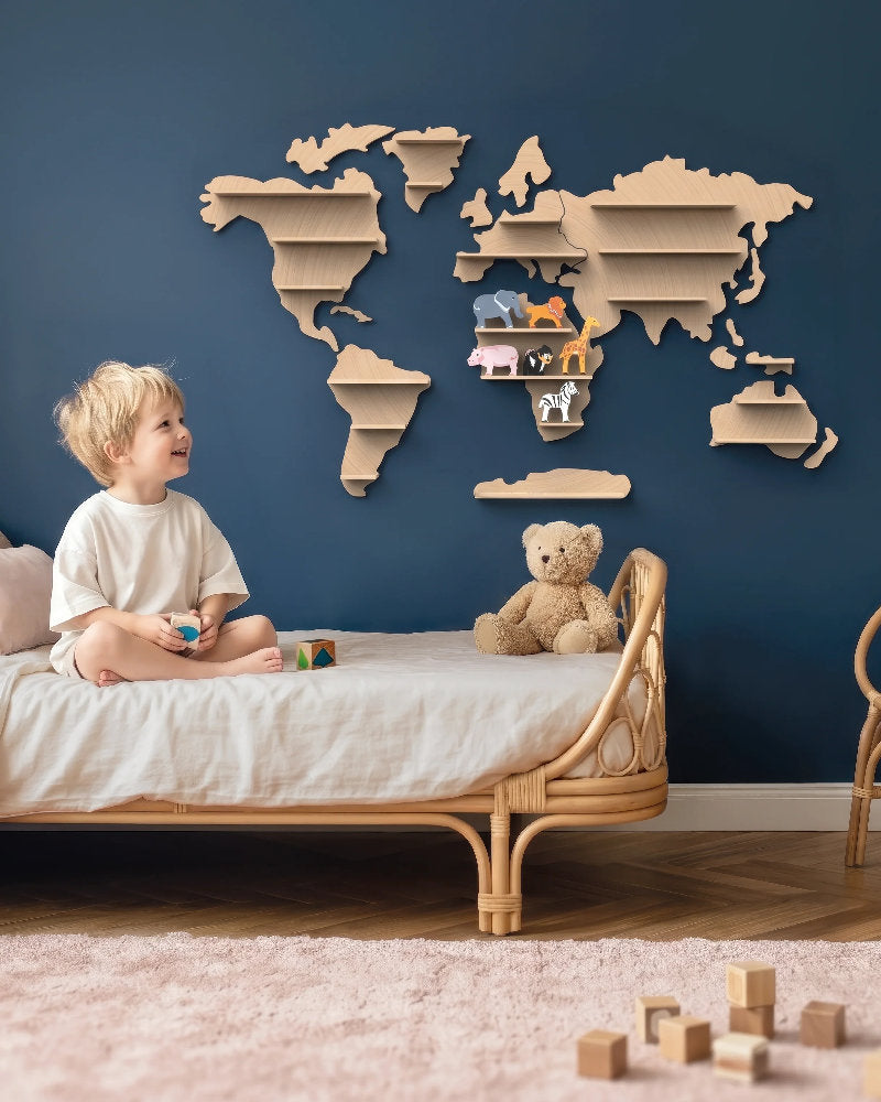 Mappamondo Scaffale Espositore in Legno con Figures 'Global Animal Collection' (3+ Anni)