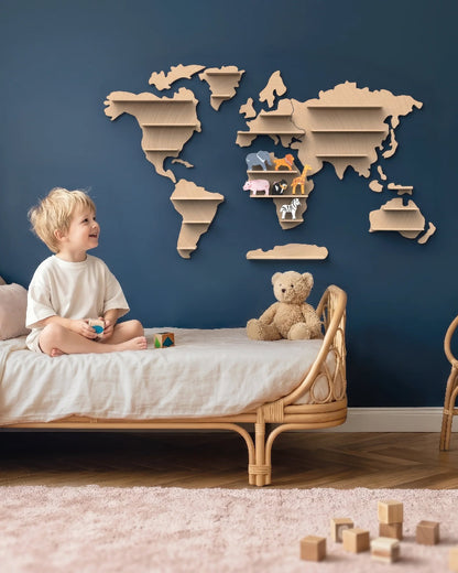 Mappamondo Scaffale Espositore in Legno con Figures 'Global Animal Collection' (3+ Anni)