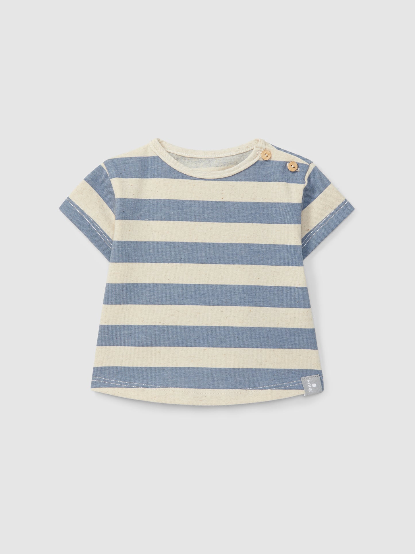 T-shirt in Jersey di Cotone e Lino a Righe