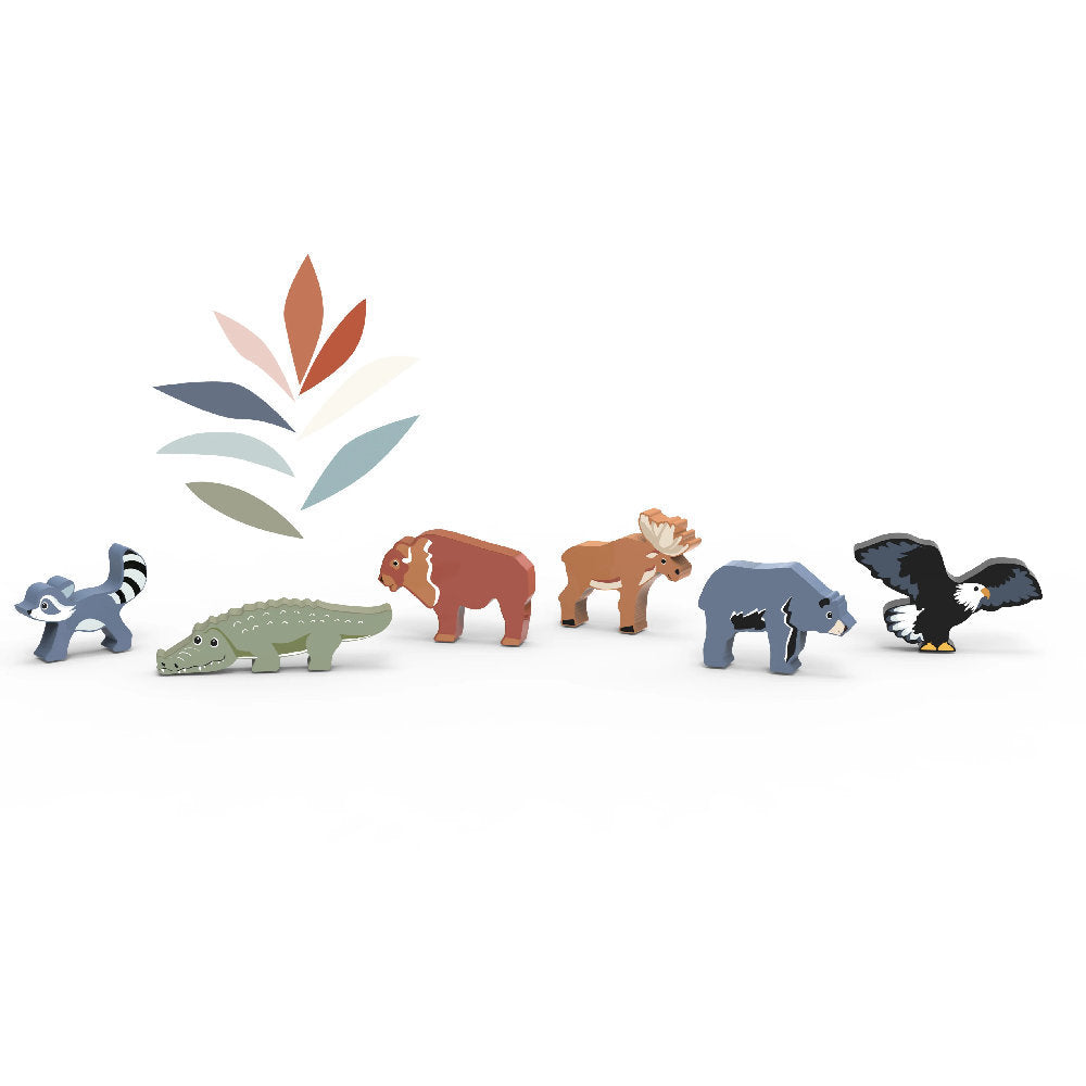 Set animali del mondo in Legno con custodia