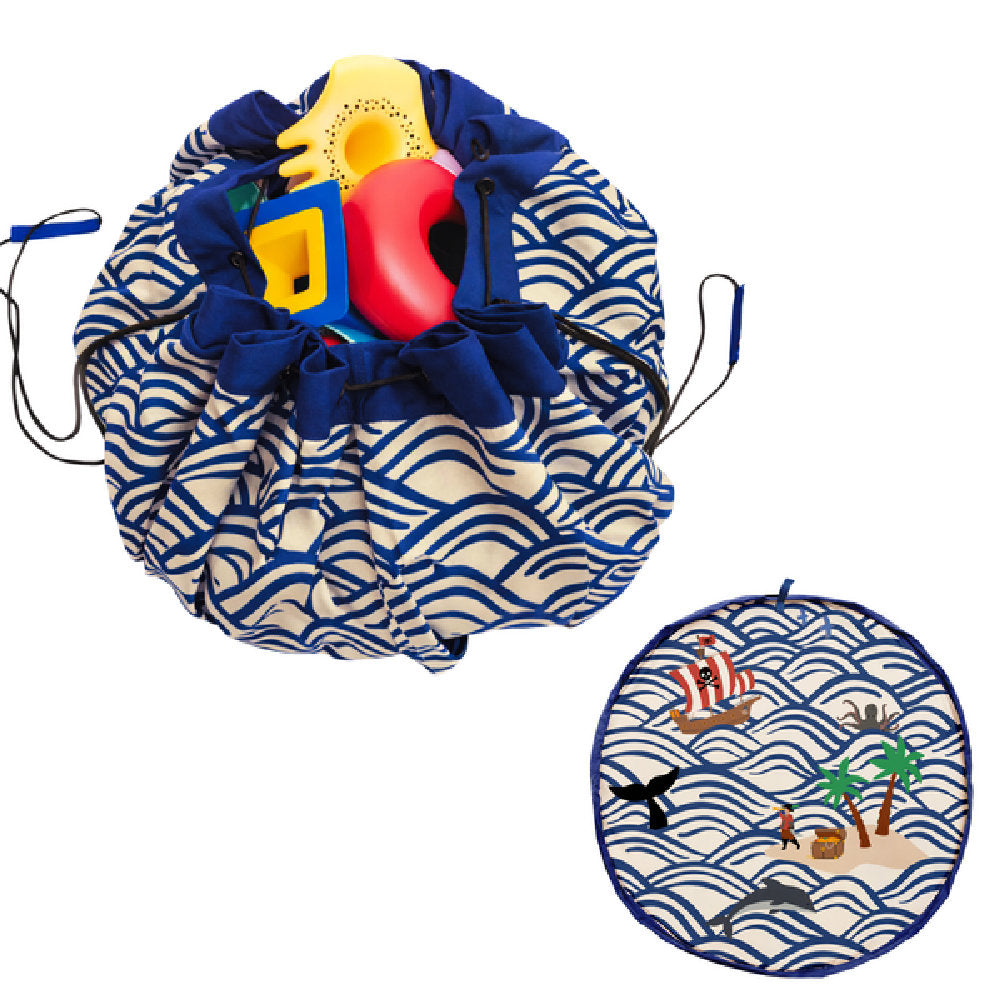 Sacco Portagiochi e Tappeto Gioco da Esterno 2 in 1