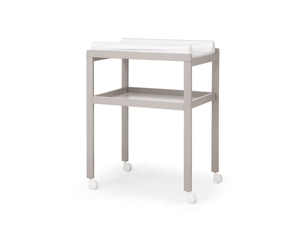 Mobile Fasciatoio Mini in Legno di Faggio con Ruote e Materassino in PVC - 76,5x53,5x100cm