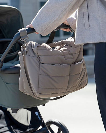 Borsa Cambio Passeggino Trapuntata 'Tortora' in Poliestere Riciclato (12 Litri)