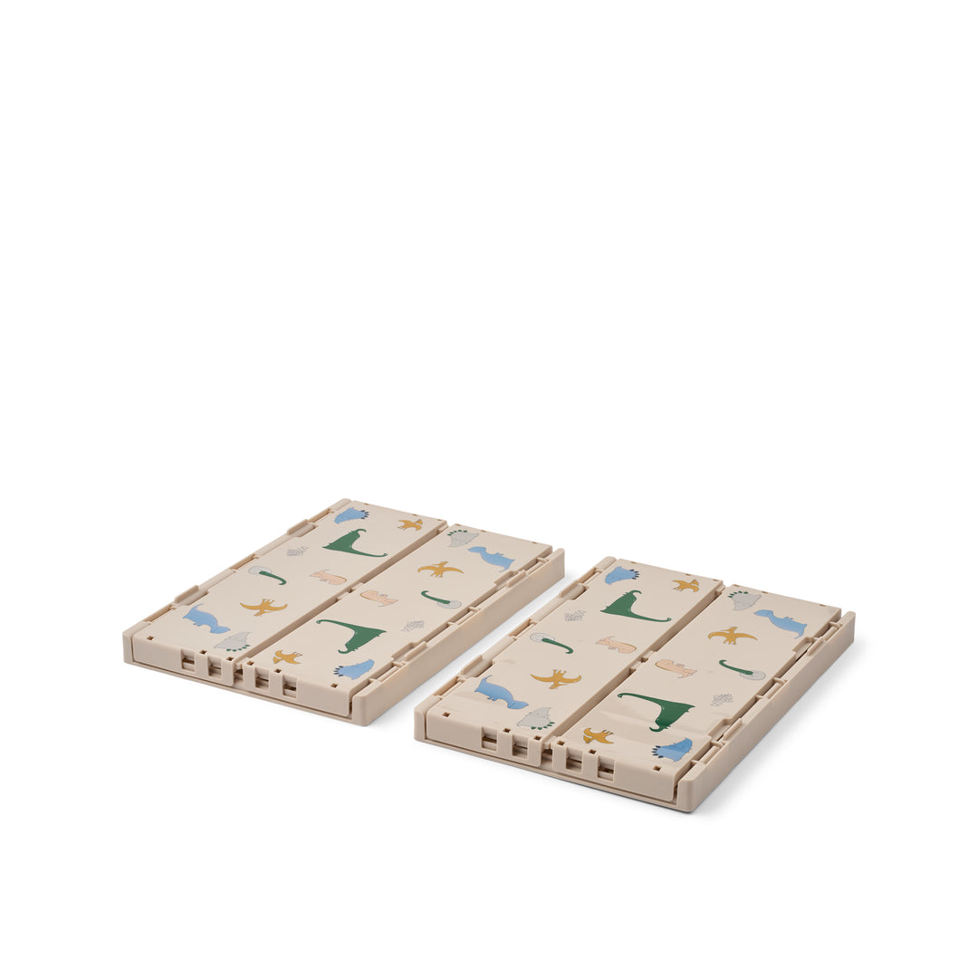 Cassetta portaoggetti ripiegabile e impilabile Weston M con Stampa - 2 pezzi - H13 x L25 x L36 cm
