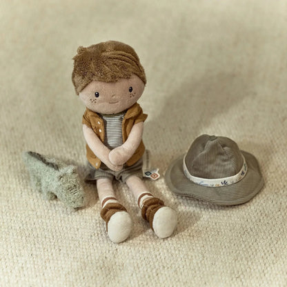 Peluche Bambola di Stoffa 'Jim Safari Ranger' Little Dutch con Coccodrillo (35 cm)