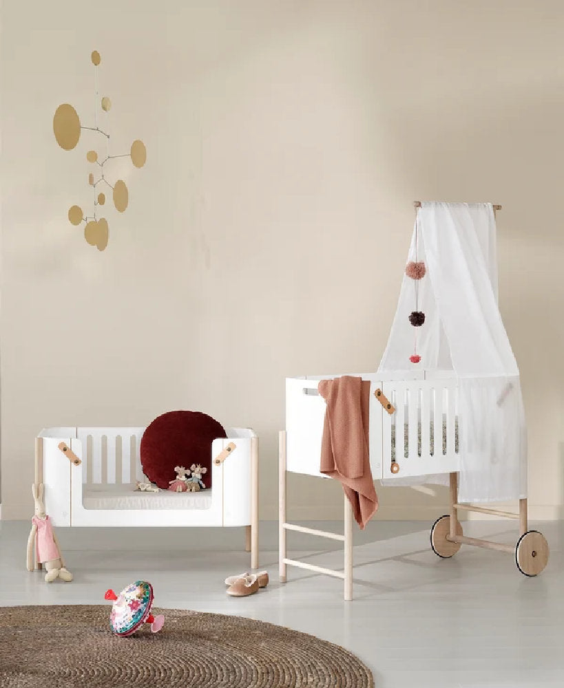 Culla Co-Sleeping Evolutiva in Betulla e Rovere Massello 'Wood Co-Sleeper'