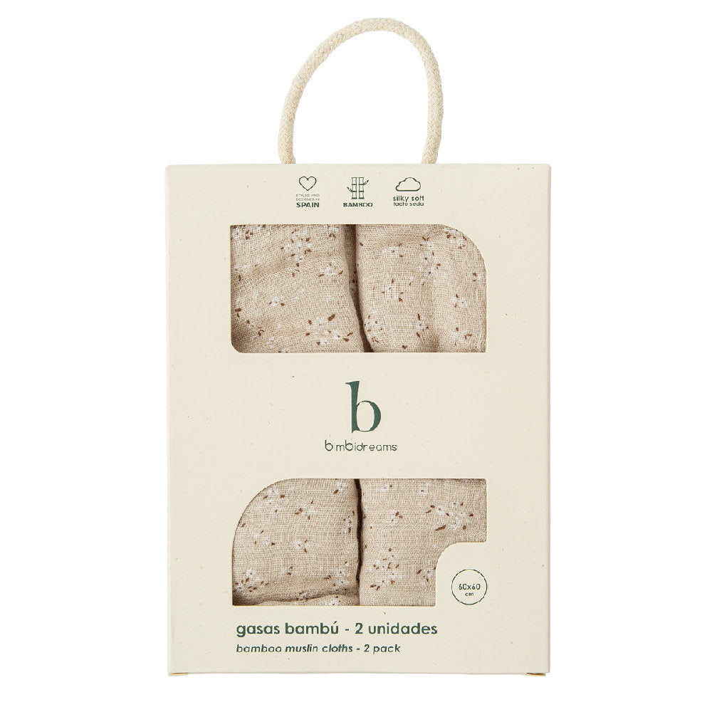 Mussola 60x60cm - Set da 2 pezzi 100% in Bamboo