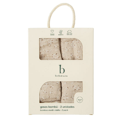 Mussola 60x60cm - Set da 2 pezzi 100% in Bamboo