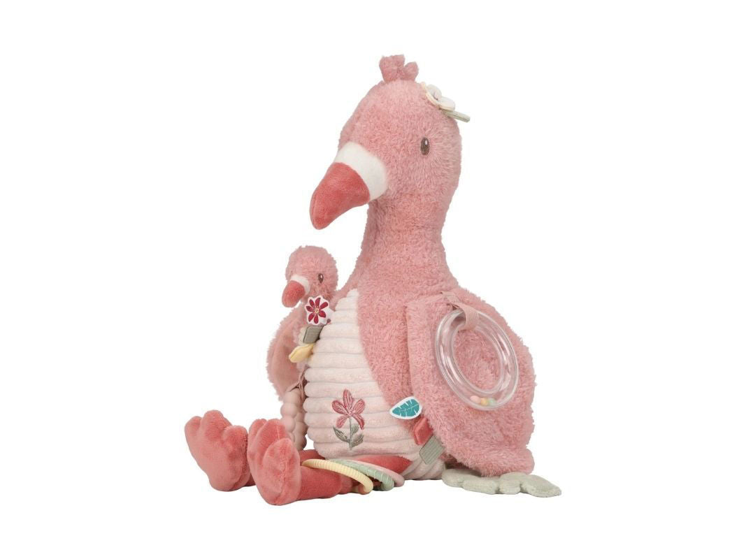 Peluche fenicottero Multi-attività sensoriale in tessuto Little Dutch - Da 0+mesi