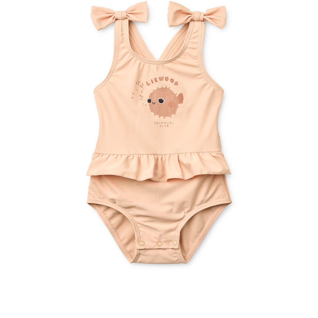 Costume Intero Amara con Volant e Bottoni Cambio Pannolino (UV40+)