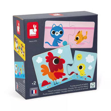 Puzzle cuccioli e genitori di animali