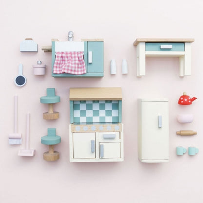 Set Arredo Cucina in Legno per Casa delle Bambole