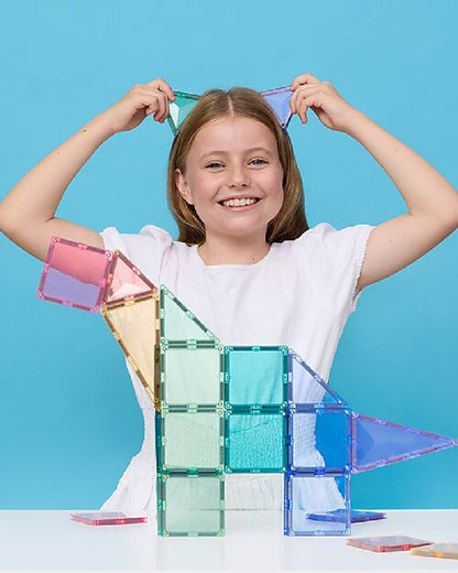 Set Costruzioni Magnetiche 'Starter Pack' 56 Pezzi Connetix Tiles (Linea Pastel)