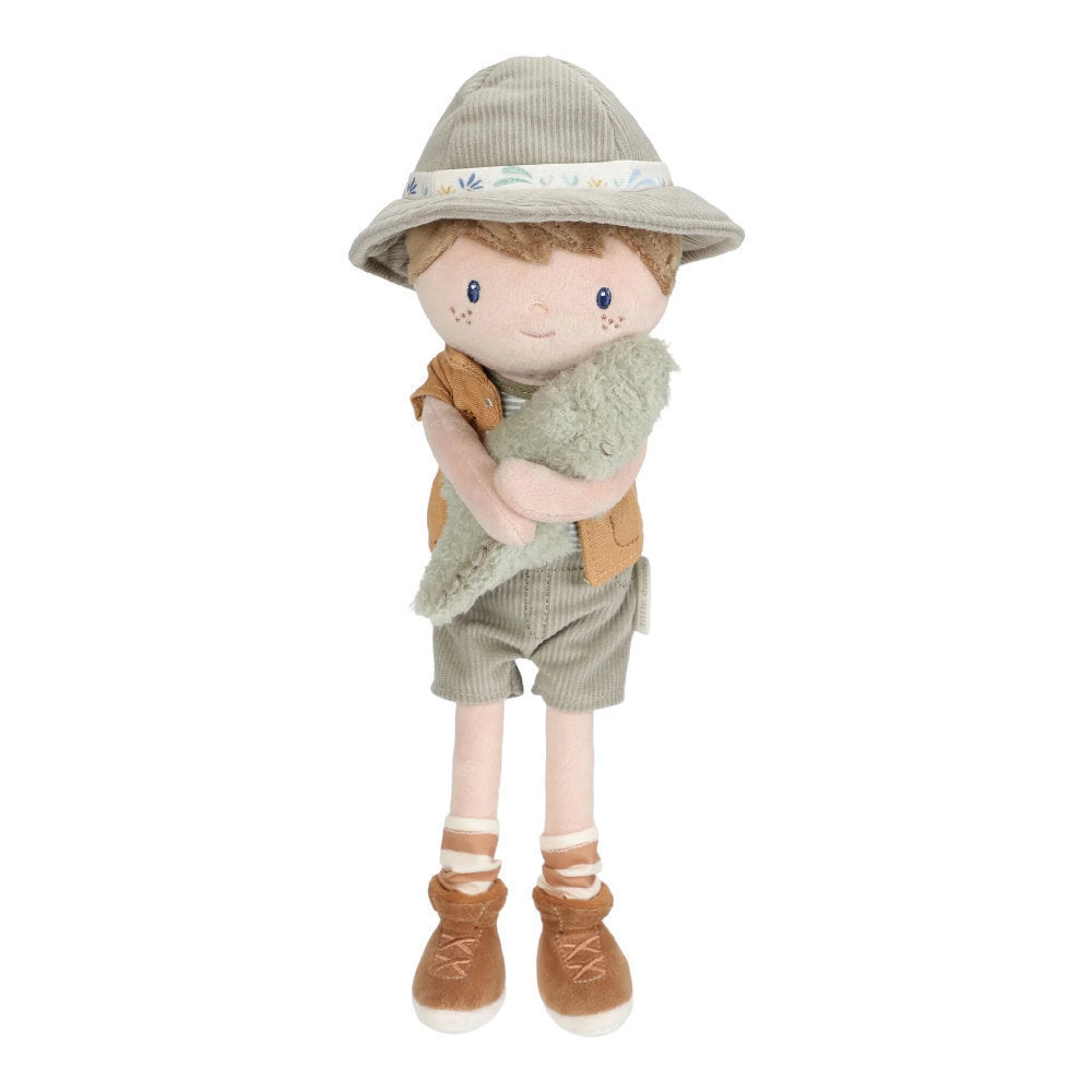 Peluche Bambola di Stoffa 'Jim Safari Ranger' Little Dutch con Coccodrillo (35 cm)