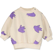 BABY SWEATSHIRT BRUSHED COTTON FLEECE FLOWING BIRD