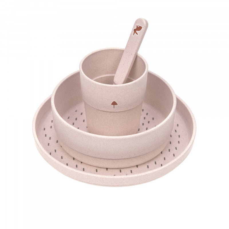 Set piatti 4 pezzi - Ciotola, piatto,bicchiere e cucchiaio