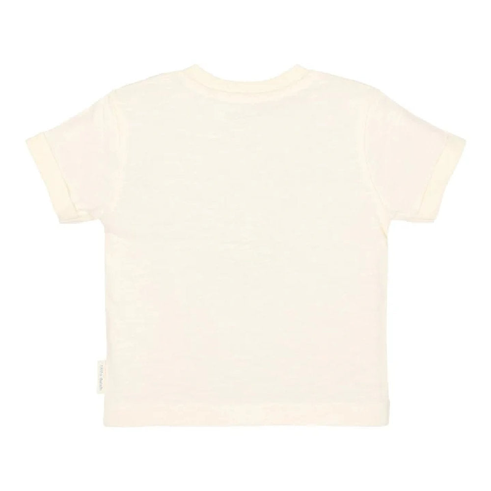 T-Shirt Bambino in Cotone Biologico con Grafica 'Smile' - Crema