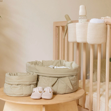 Set cestini trapuntati 100% cotone organico - bamboo collection - 2 pezzi - diamentro 20x30cm e 15x15cm