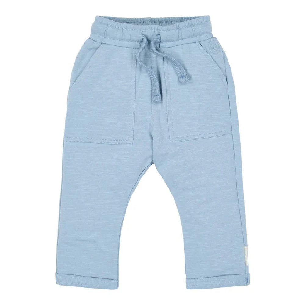 Pantaloni Sportivi Bambino in Felpa Leggera di Cotone Biologico - Steel Blue