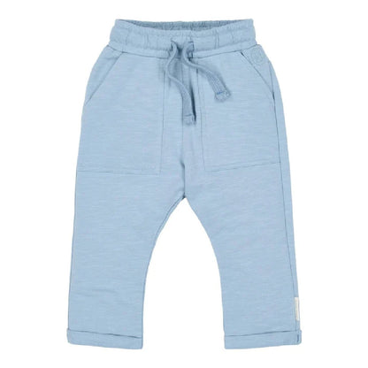 Pantaloni Sportivi Bambino in Felpa Leggera di Cotone Biologico - Steel Blue