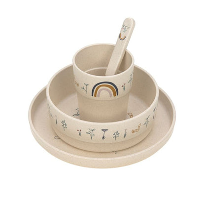 Set piatti 4 pezzi - Ciotola, piatto,bicchiere e cucchiaio