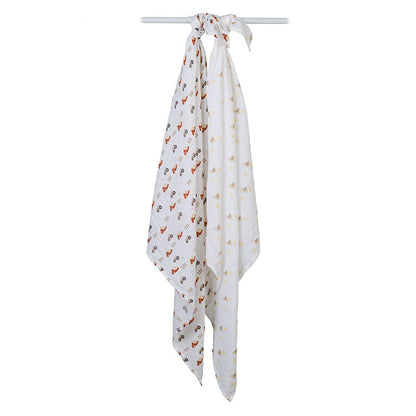 Set di 2 Copertine Swaddle 100 x 100 cm  - 100% mussola di cotone