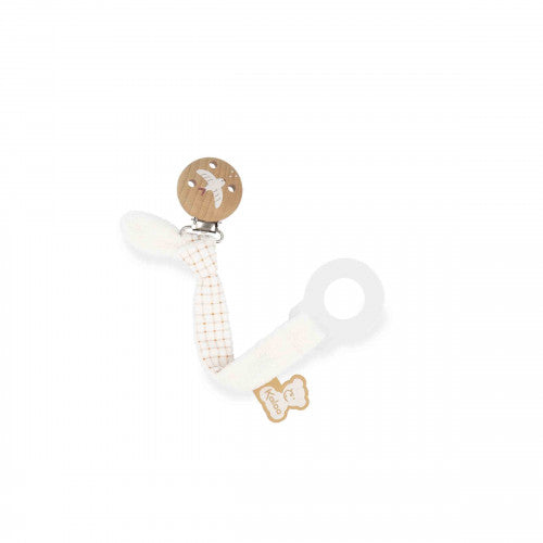 Catenella porta ciuccio in tessuto - Clip in Legno