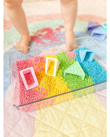 Set Gioco Triblox - 9 Tessere Triangolari - Rainbow Pastel - Silicone